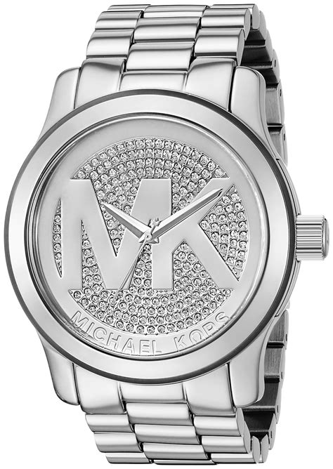 michael kors runway logo watch silver|Michael Kors runway chronograph watch.